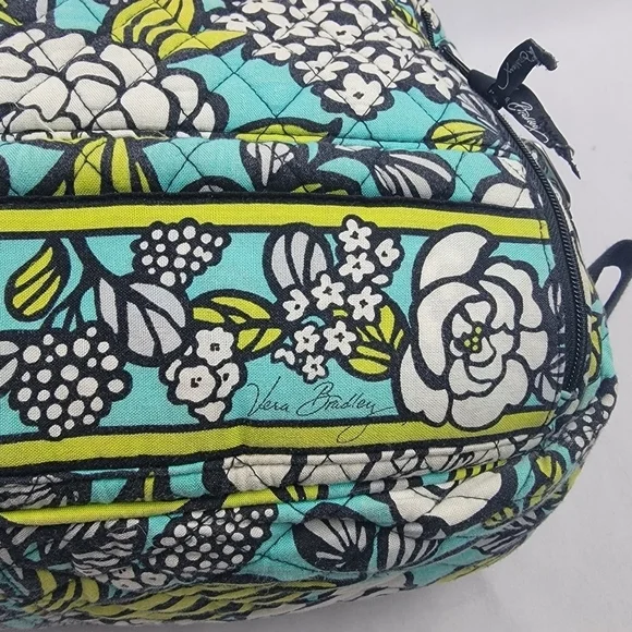 Vera Bradley Island Blooms laptop work travel school messenger bag - Picture 7 of 14